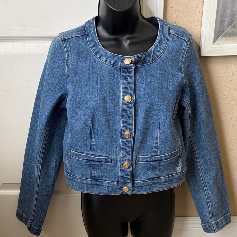 DAZE , Cropped Blue denim Jacket